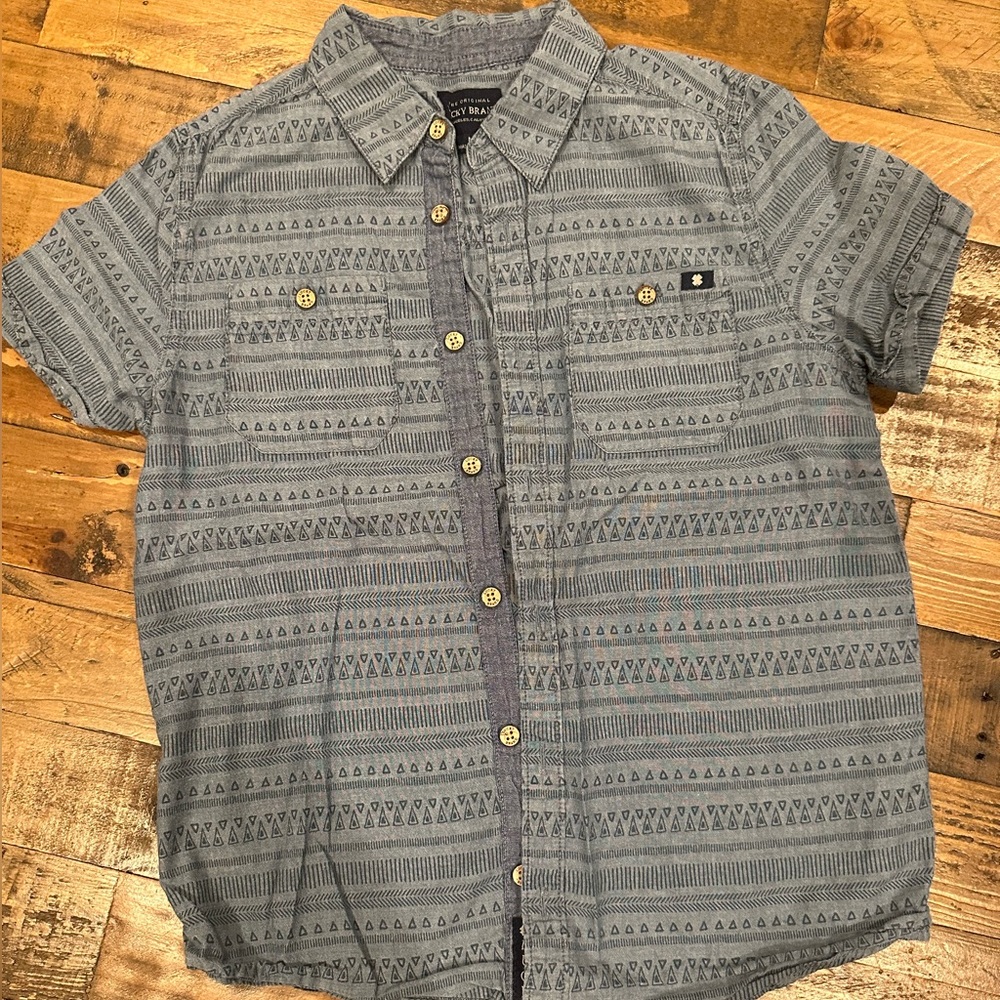 Lucky Brand blue boys button shirt